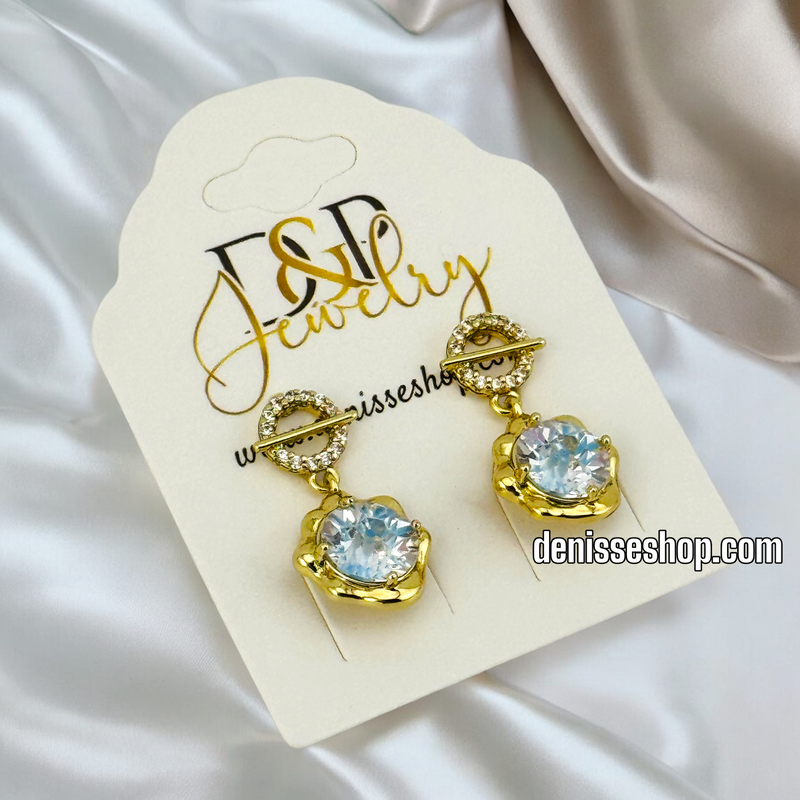 14K GOLD / BLUE EYE EARRING E701