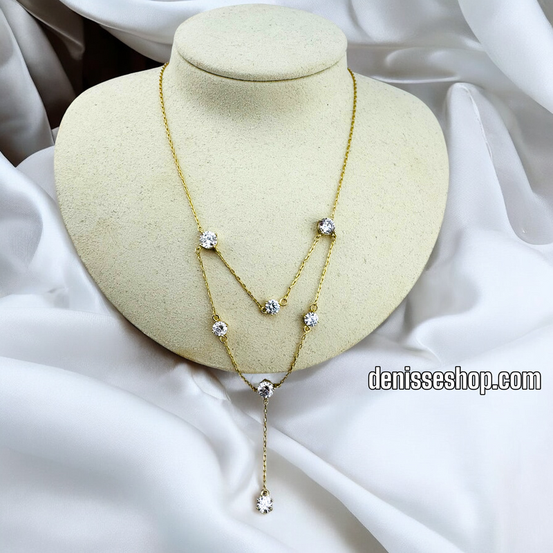 14K WOMAN/STONES NECKLACE N175