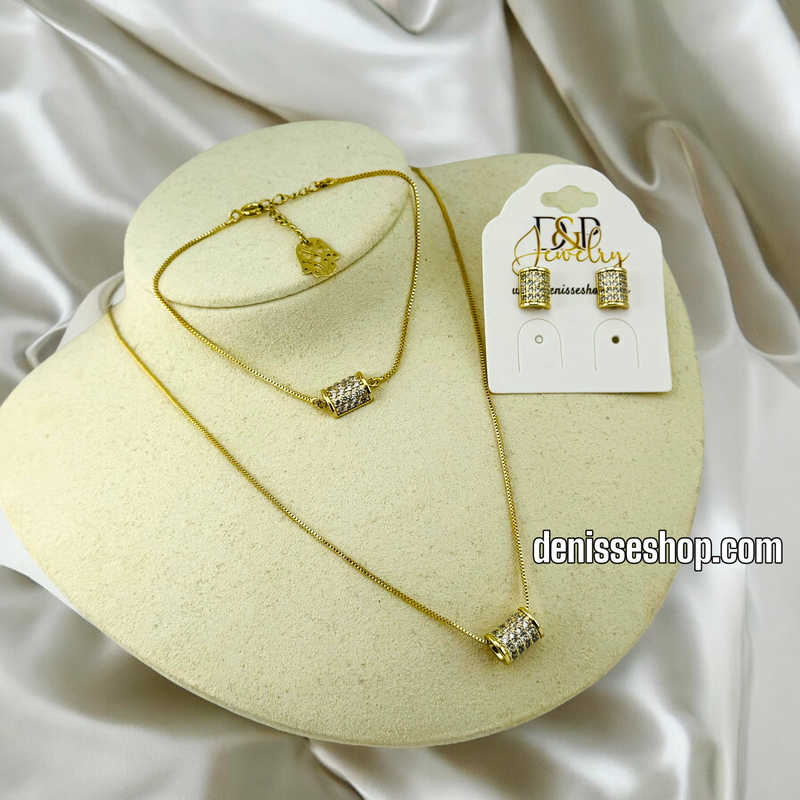 14K WOMAN/ BEAD NECKLACE SET N153