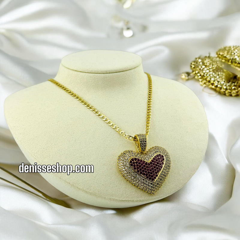 14K PINK HEART PENDANT P445