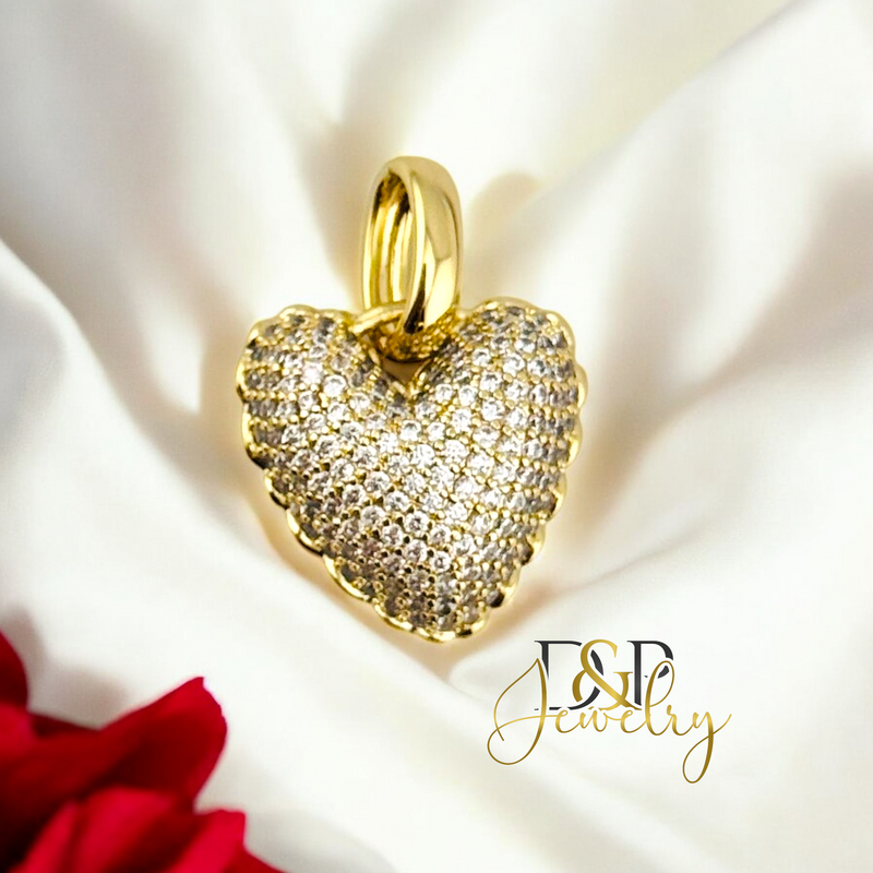 14K FAT HEART PENDANT P828