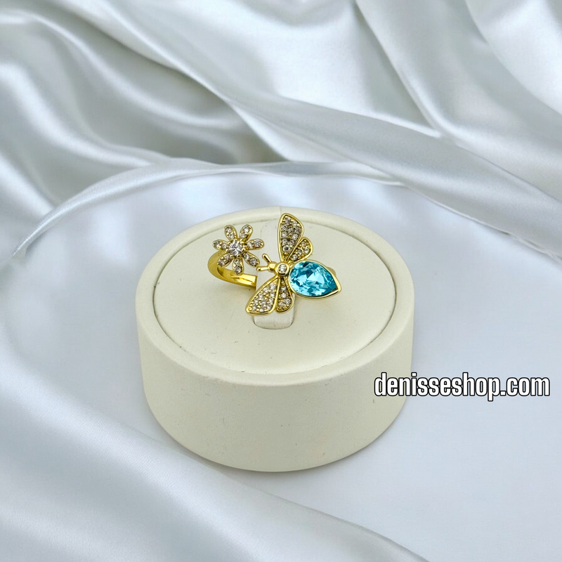 14K ADJUSTABLE BLUE BEE RING RG343