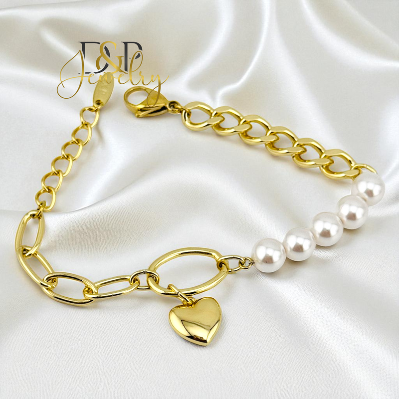 14K PEARL/ GOLD BRACELET BR784