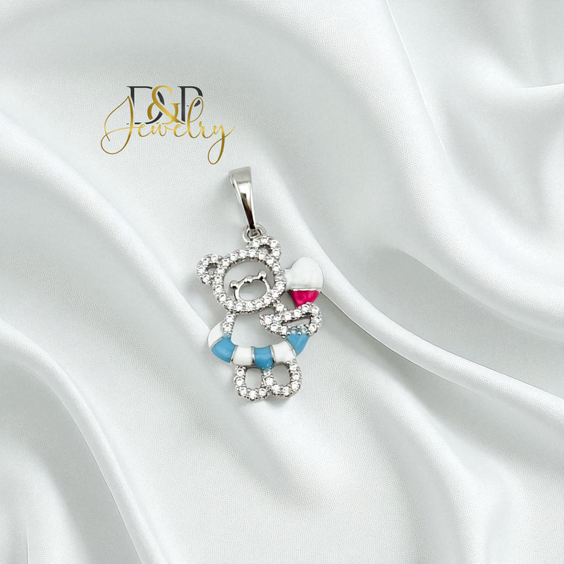 14K SILVER/BEAR/ICE CREAM PENDANT P922