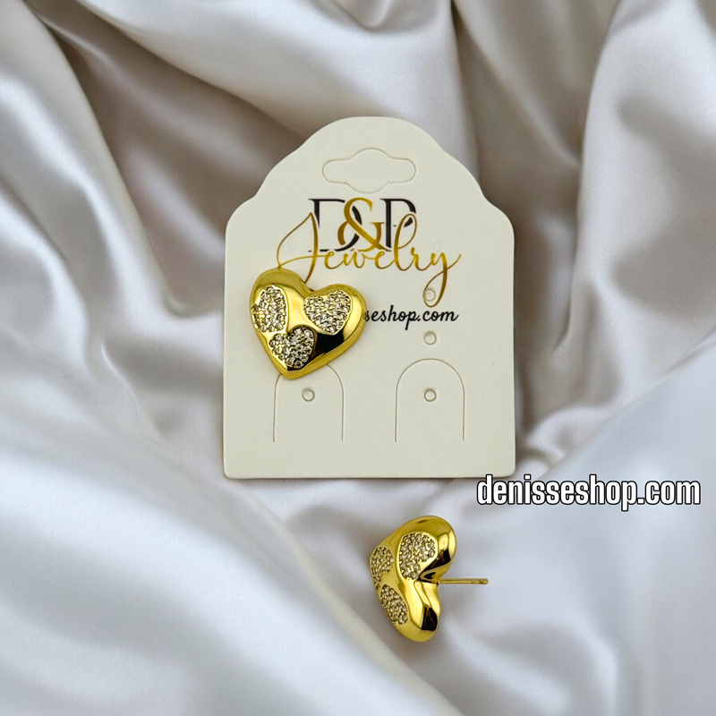 14K /WOMAN/ HEART STUD EARRING E738