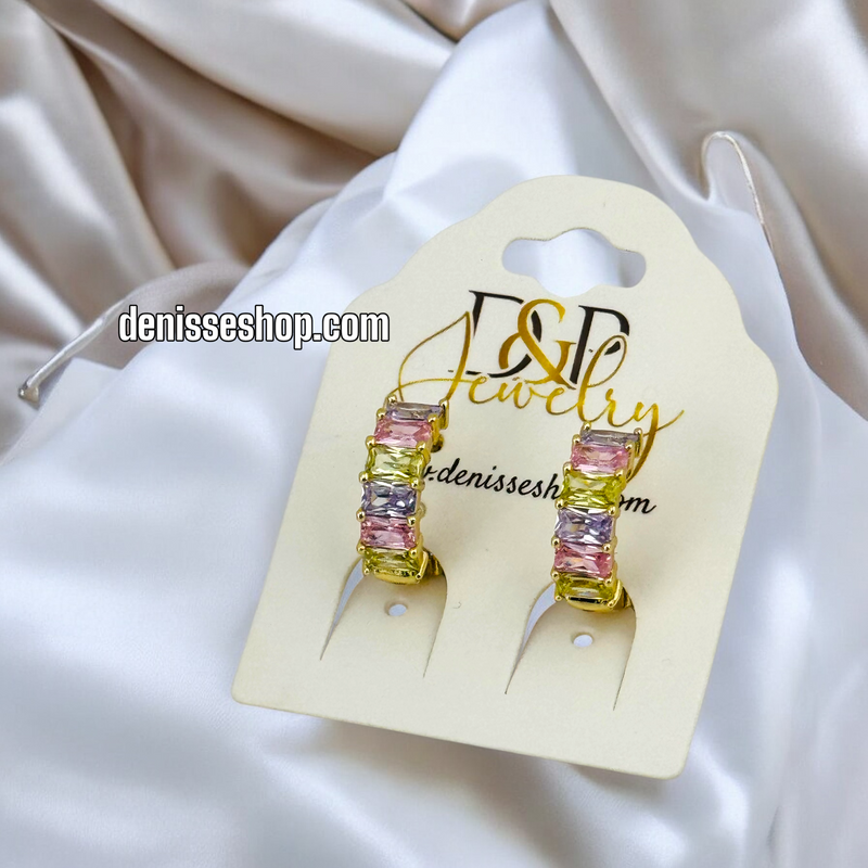 14K SOFT COLORS HOOP EARRING HP553