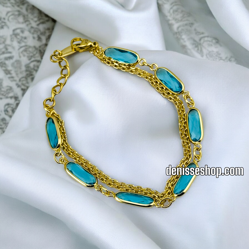 14K /WOMAN BLUE STONE  BRACELET BR554