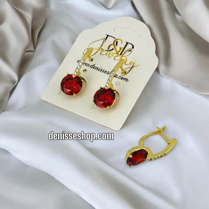 14K RED EARRING E703