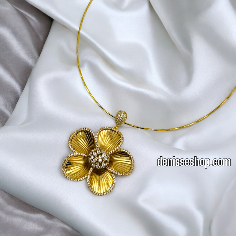 14K / WOMEN FLOWER FASHION NECKLACE N104