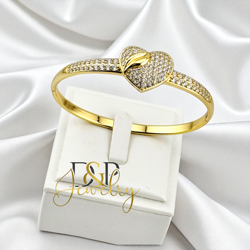 14K HEART BRACELET BR796