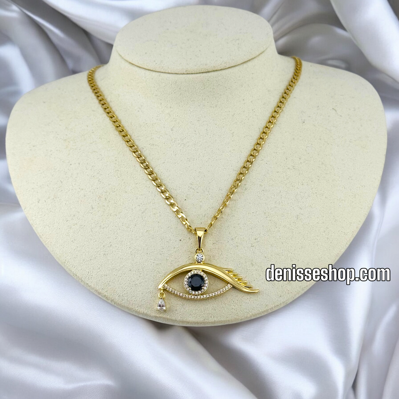 14K WOMEN / EYE BLACK STONE PENDANT P534