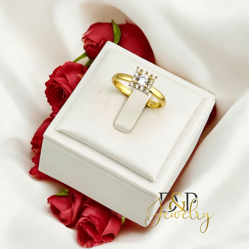 14K SQUARE DESIGN RING RG375