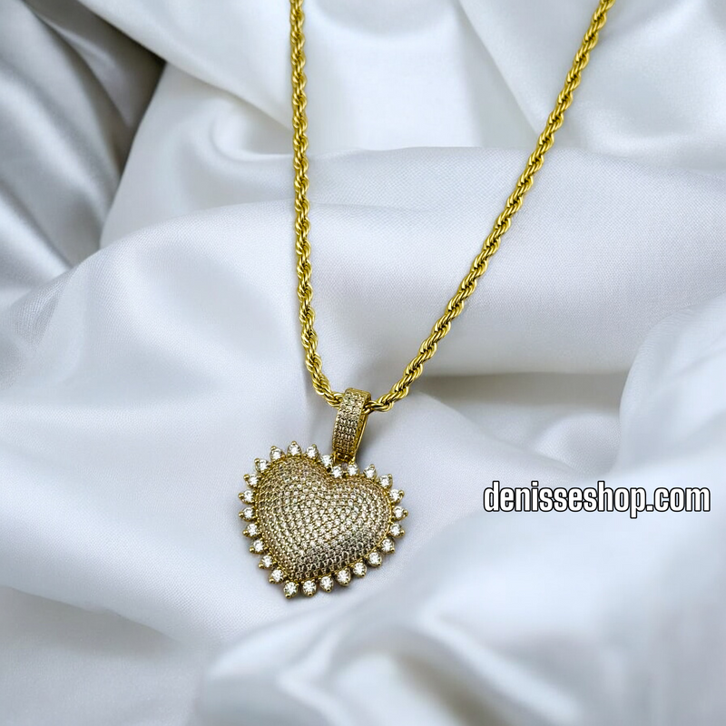 14K WOMEN/ BLING HEART NECKLACE N143