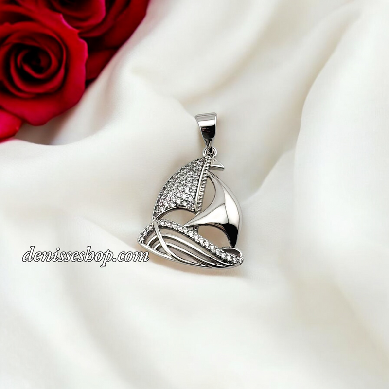SILVER WOMEN BOAT PENDANT P696