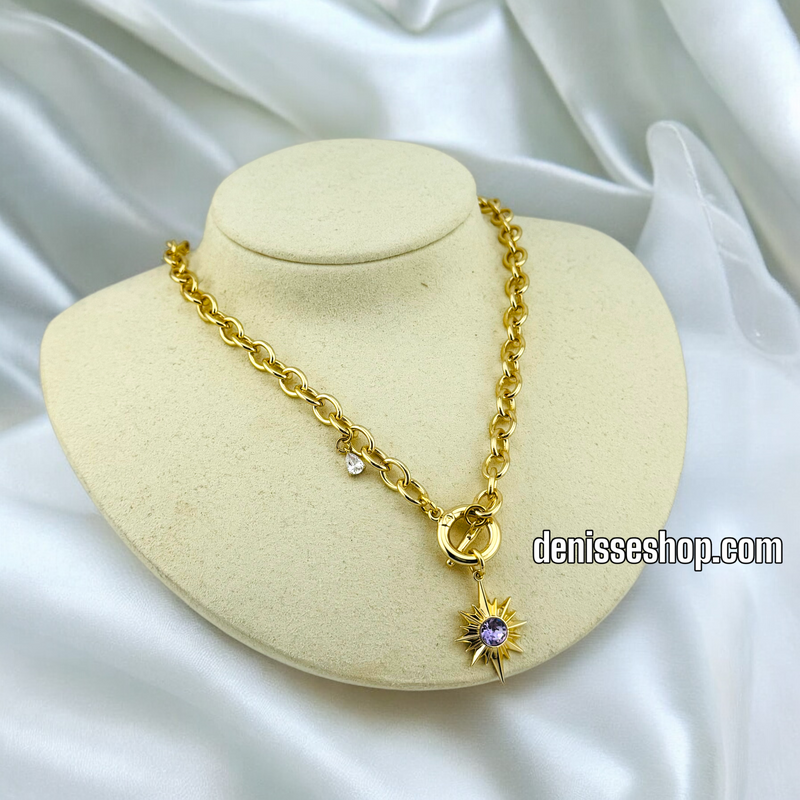 14K PURPLE SUN NECKLACE 18&