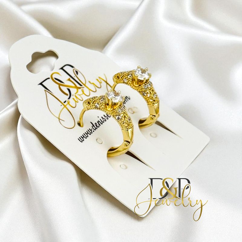 14K SMALL WHITE HOOP EARRING HP776