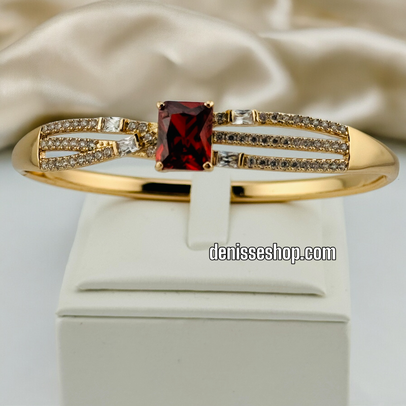 14K RED STONE BRACELET BR387