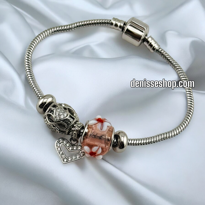 SILVER PINK PANDORA BR518