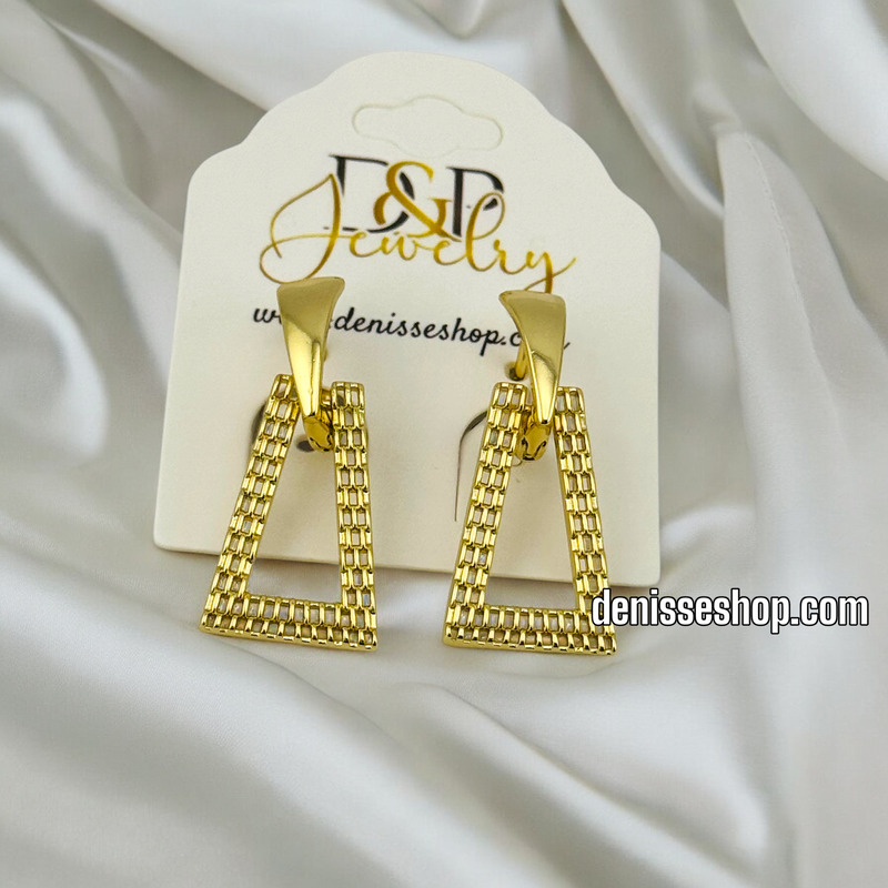 14K GOLD LONG HUGGIE EARRING E797