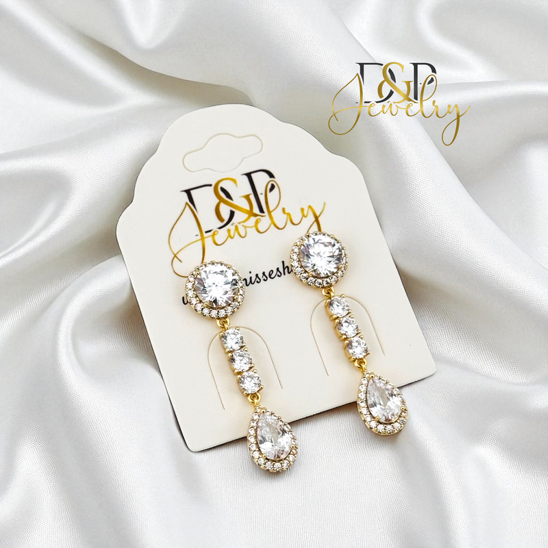 14K WHITE SMALL DROP EARRING E983