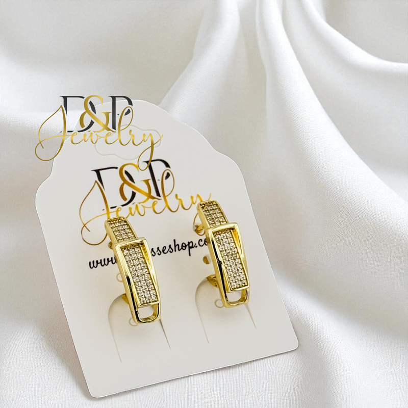 14K GOLD/BUCKLE HUGGIE EARRING E998