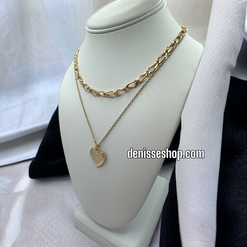 14K HEART NECKLACE SET C12