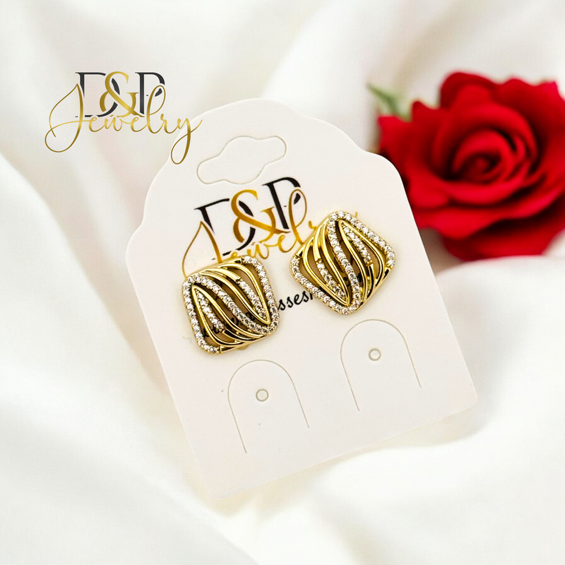14K ELEGANT STUD EARRING E859