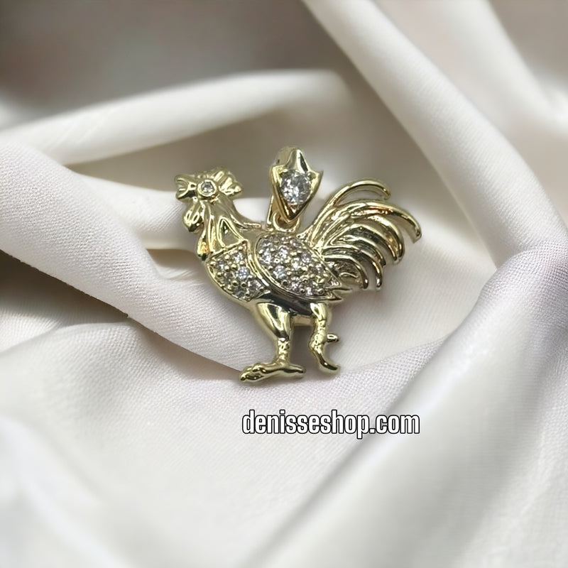 14K ROOSTER MEN PENDANT P203 (CHAIN NOT INCLUDED)