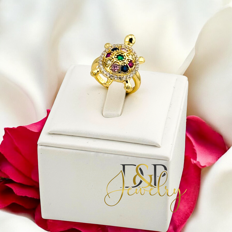 14K COLORFUL TURTLE RING RG384