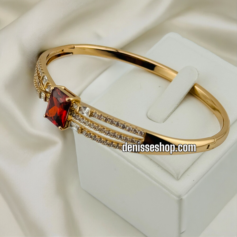 14K RED STONE BRACELET BR387