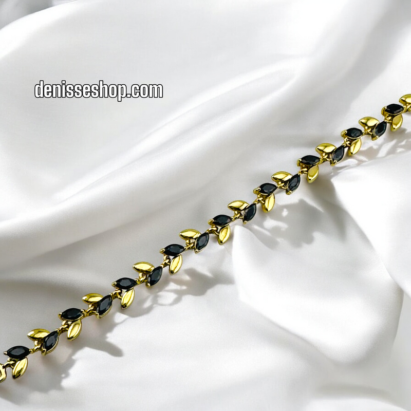 14K /WOMAN GOLD/BLACK BRACELET BR580