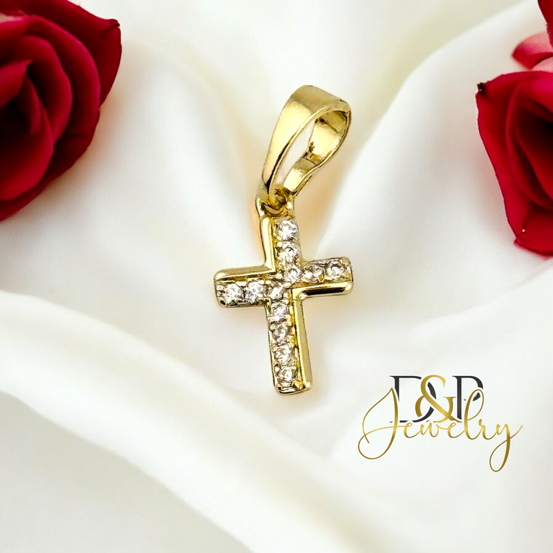 14K TINY CROSS PENDANT P832