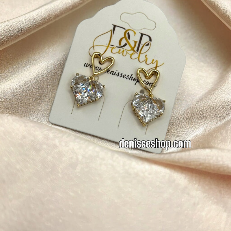 14K HEART EARRINGS E353