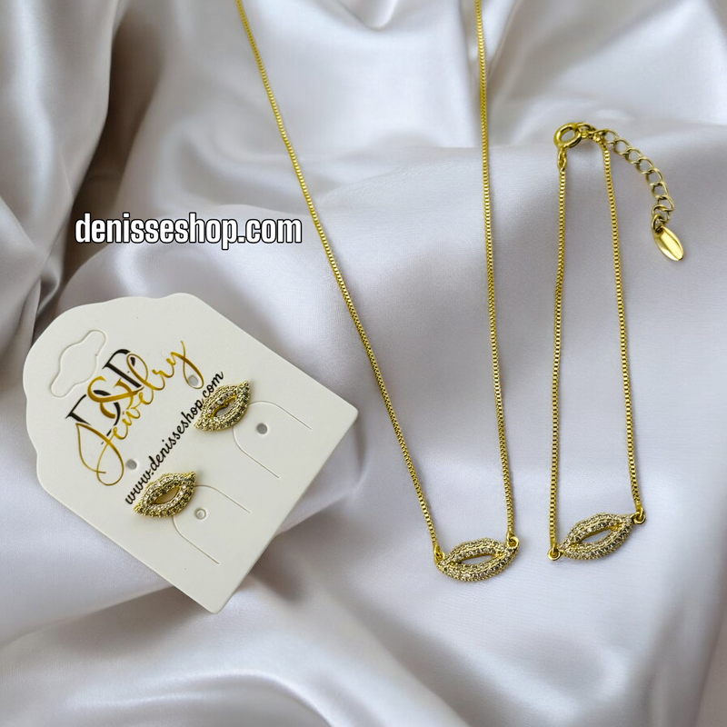 14K WOMAN/ LIP NECKLACE SET N151