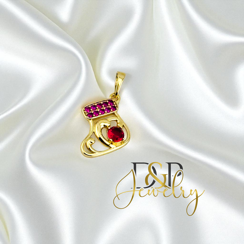 14K PINK SHOE PENDANT P727