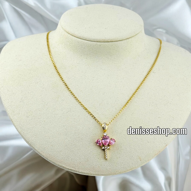 14K WOMEN/GIRL PINK KEY PENDANT P499