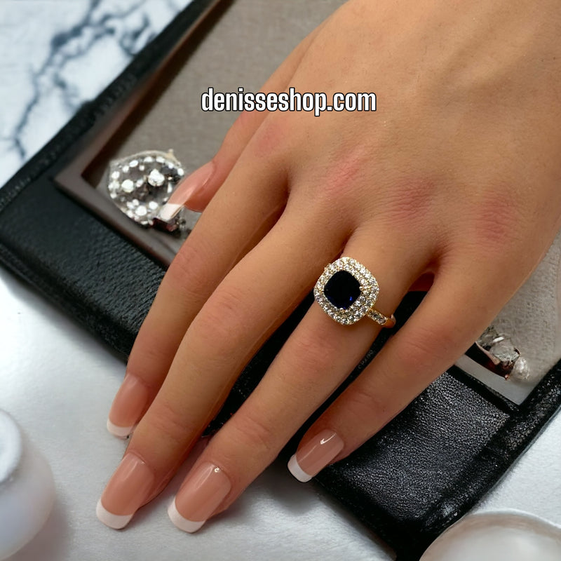 18K Dark Blue Stone Ring RG102