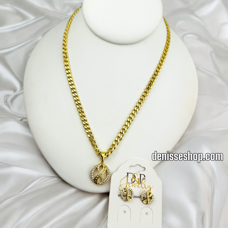 14K INFINITY NECKLACE SET N216