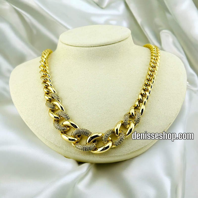 14K GOLD  MONACO NECKLACE AND BRACELET SET N36