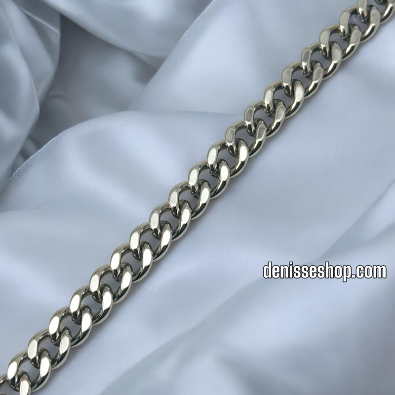 DIAMONDS CUBAN SILVER BRACELET BR629