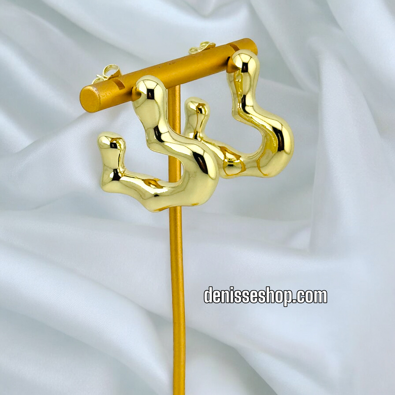 14K FASHION GOLD EARRING E595