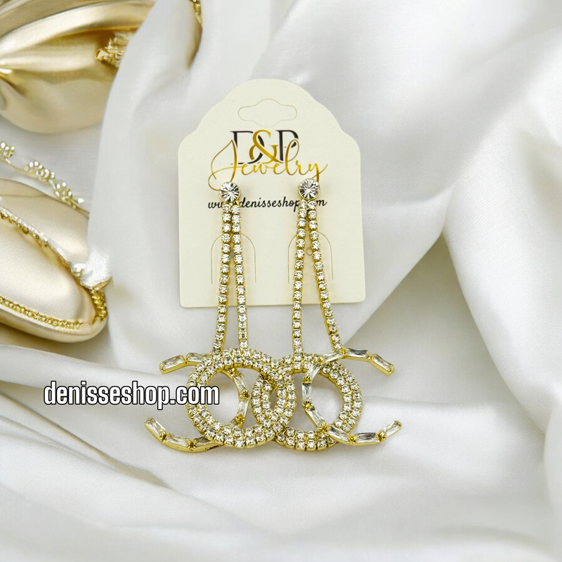 14K WHITE ELEGANT EARRING E623