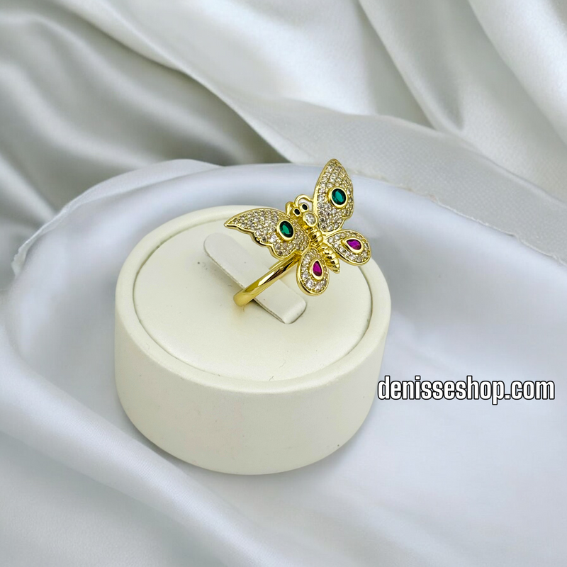 14K WOMEN MULTICOLOR BUTERFLY RING RG304