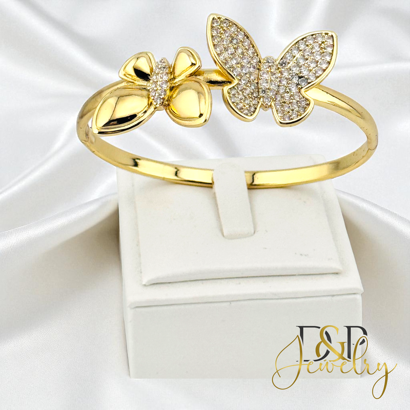 14K BUTTERFLY BANGLE BRACELET BR804