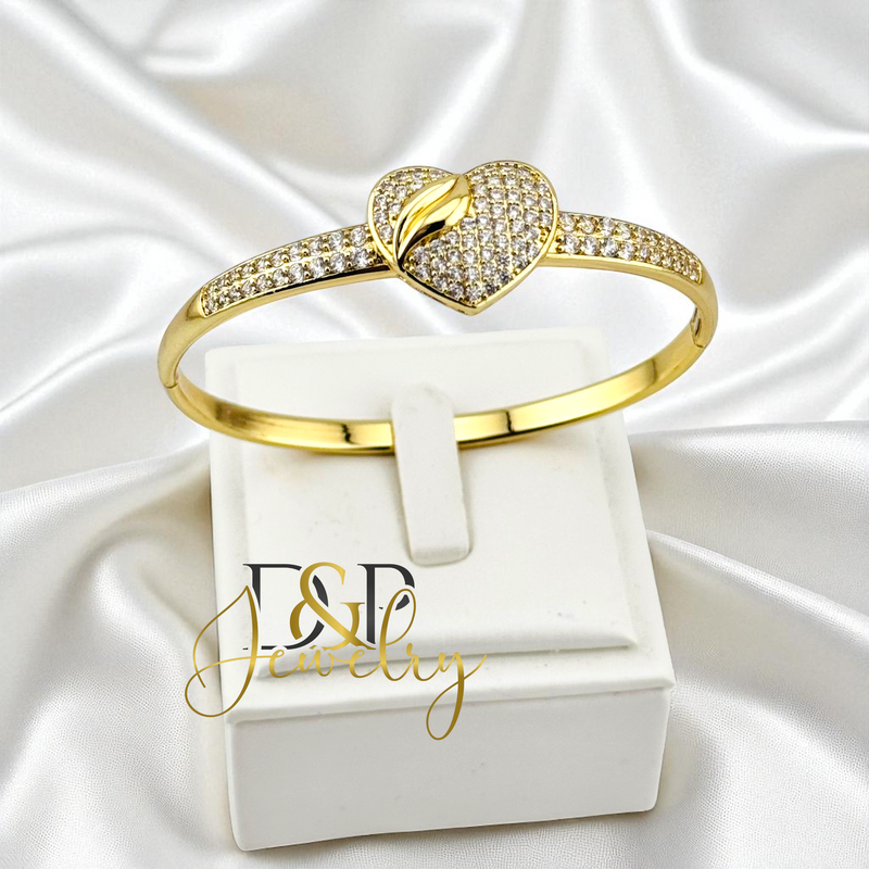 14K HEART BRACELET BR796