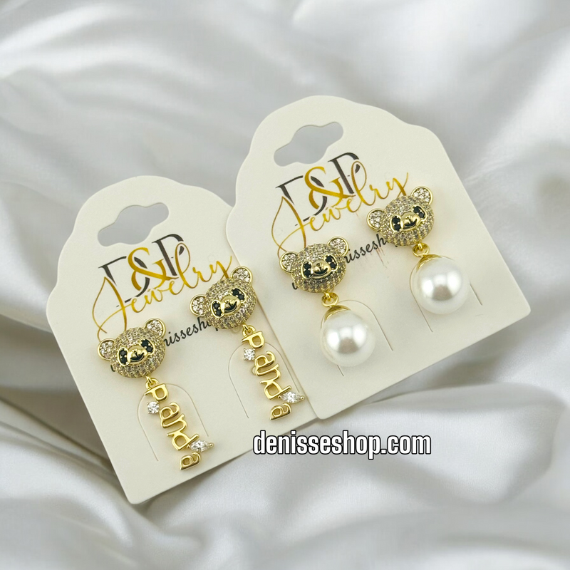 14K PANDA  EARRING E642