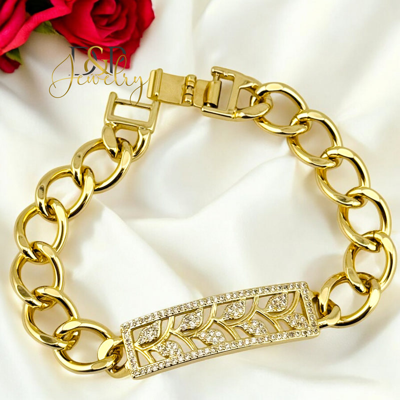 14K CHUNKY PLATE BRACELET BR697