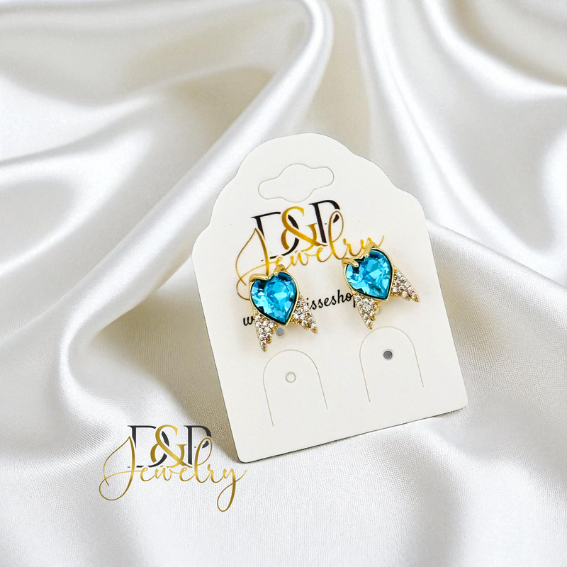 14K BLUE SMALL EARRING E899
