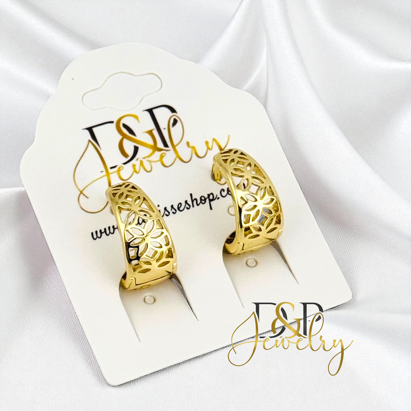 14K SMALL CHUNKY HOOP EARRING HP758