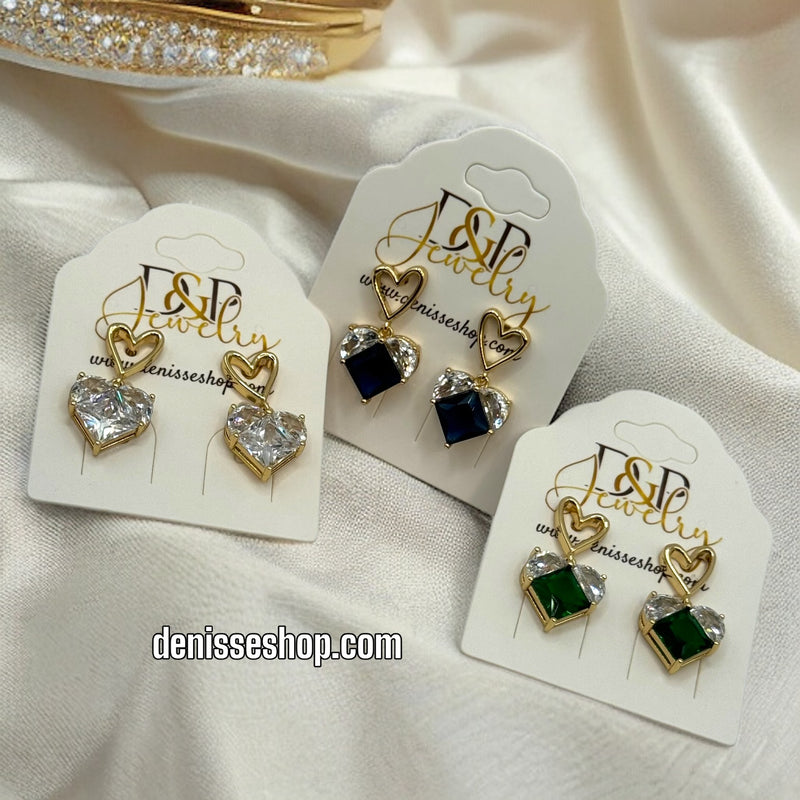 14K HEART EARRINGS E353